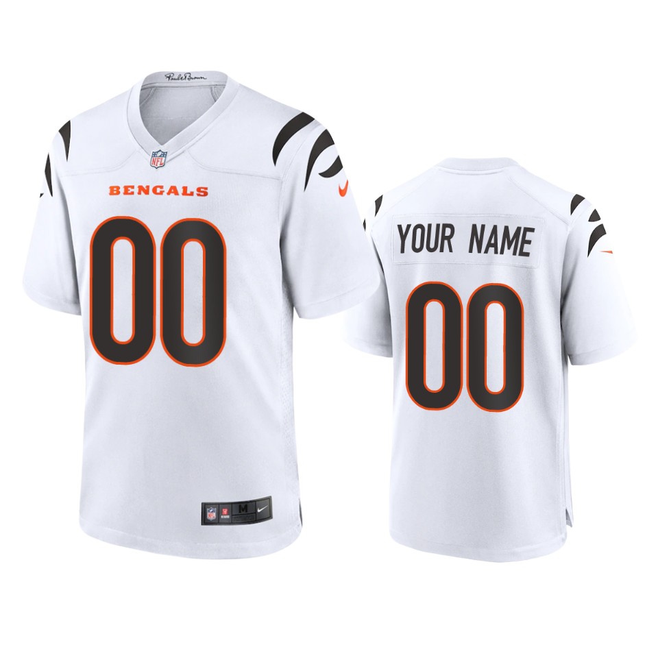 men's bengals custom white 2021 game jersey