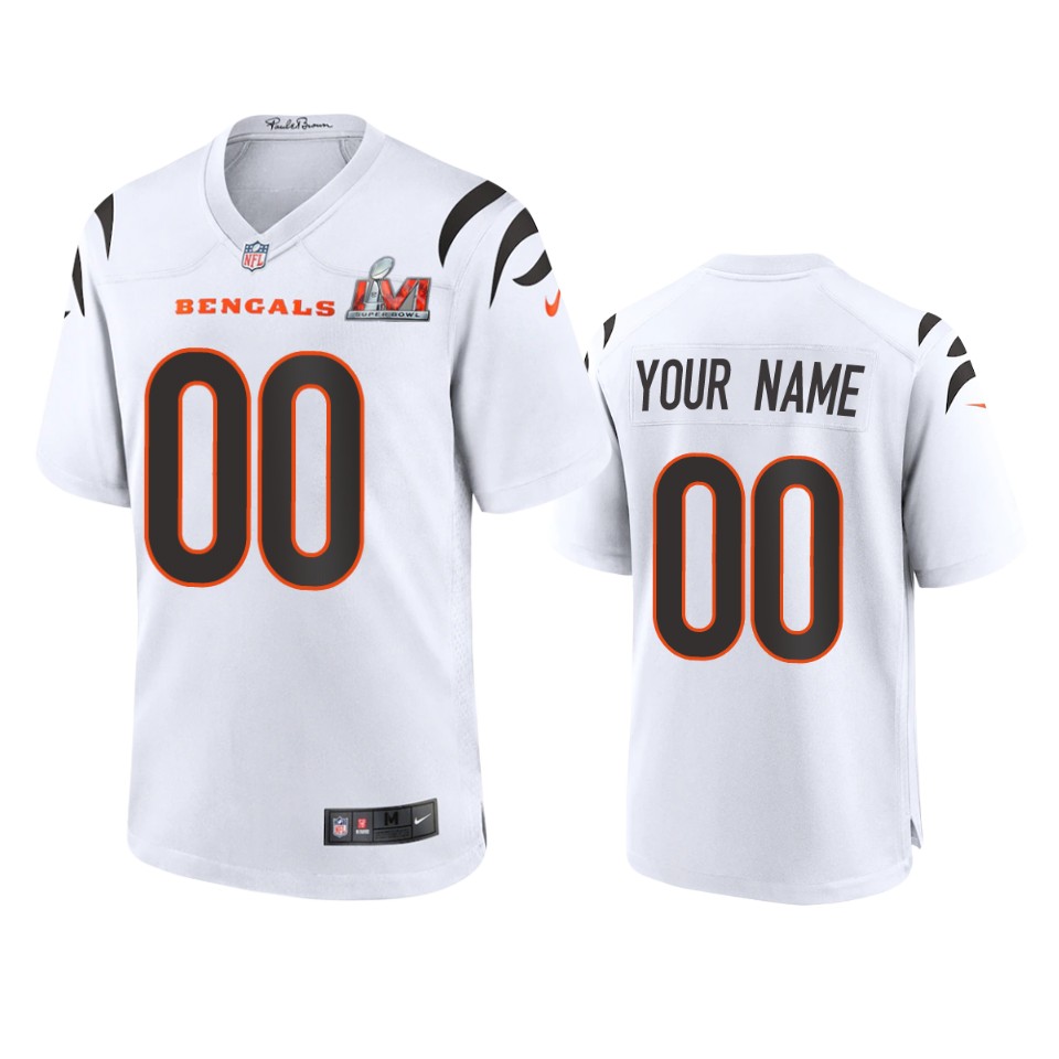 men's bengals custom white super bowl lvi game jersey