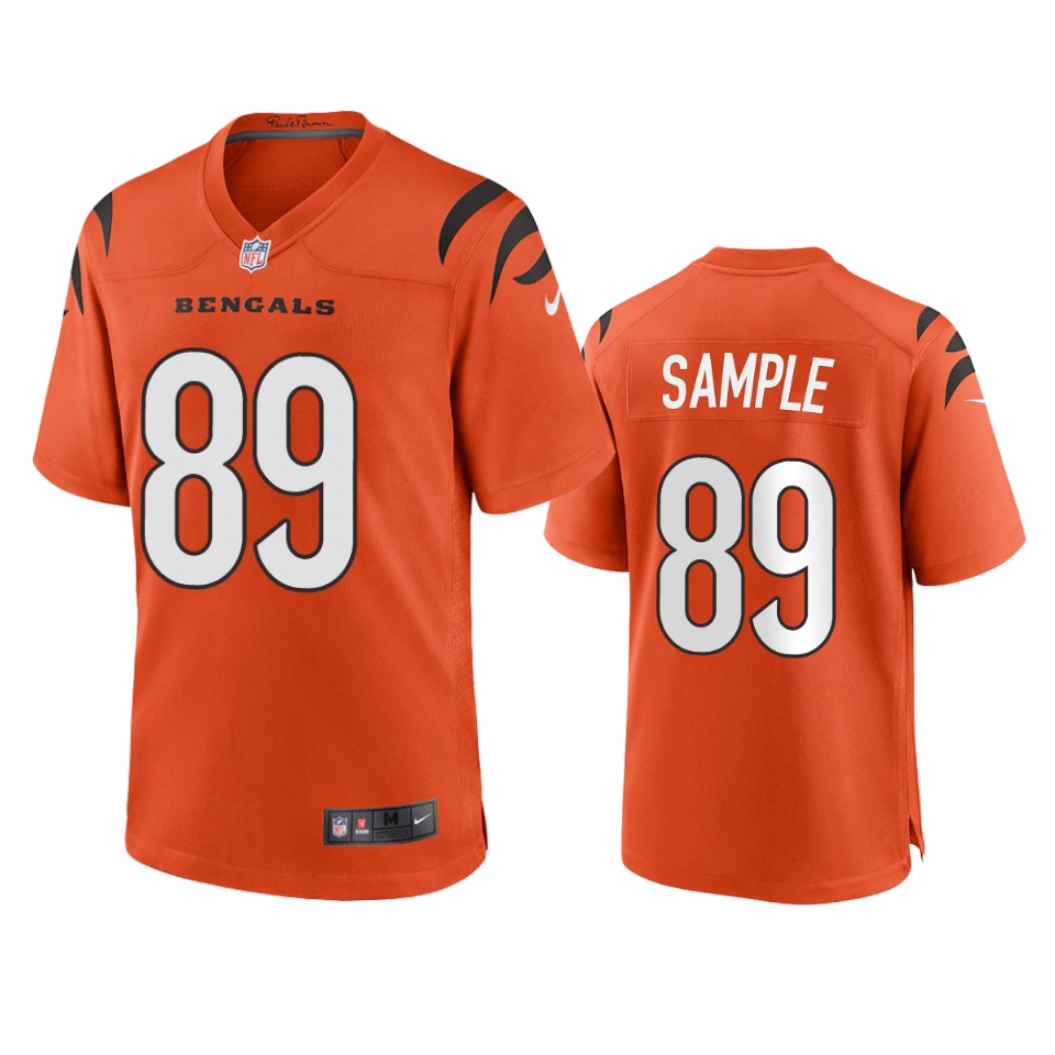 men's bengals drew sample orange 2021 game jersey