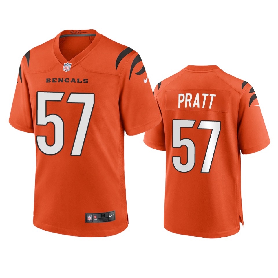 men's bengals germaine pratt orange 2021 game jersey