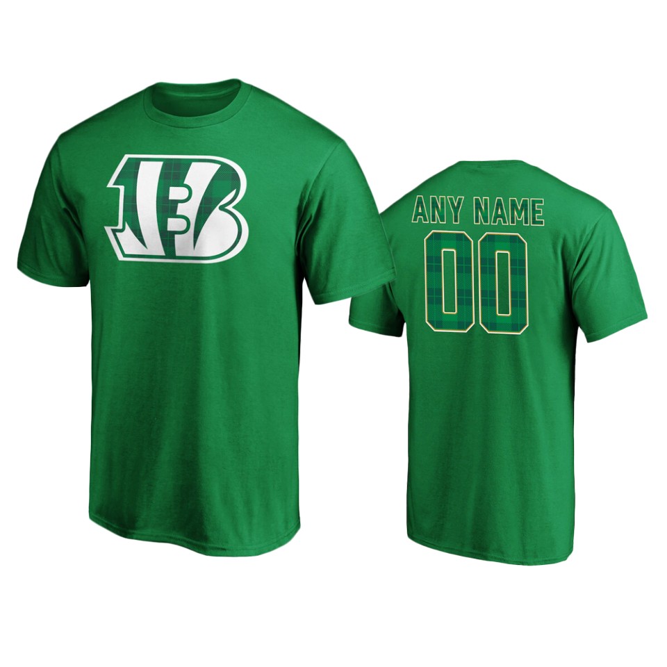 men's bengals green st. patrick's day emerald plaid t shirt