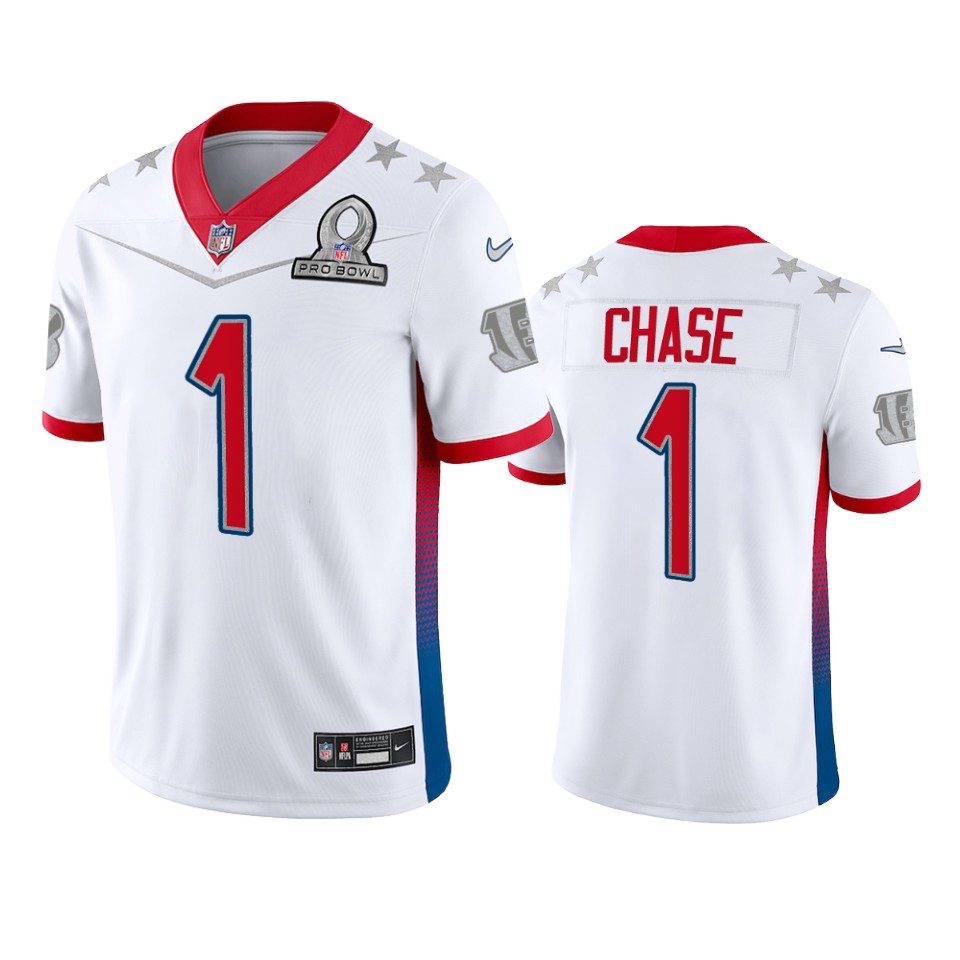 men's bengals ja'marr chase white game 2022 afc pro bowl jersey
