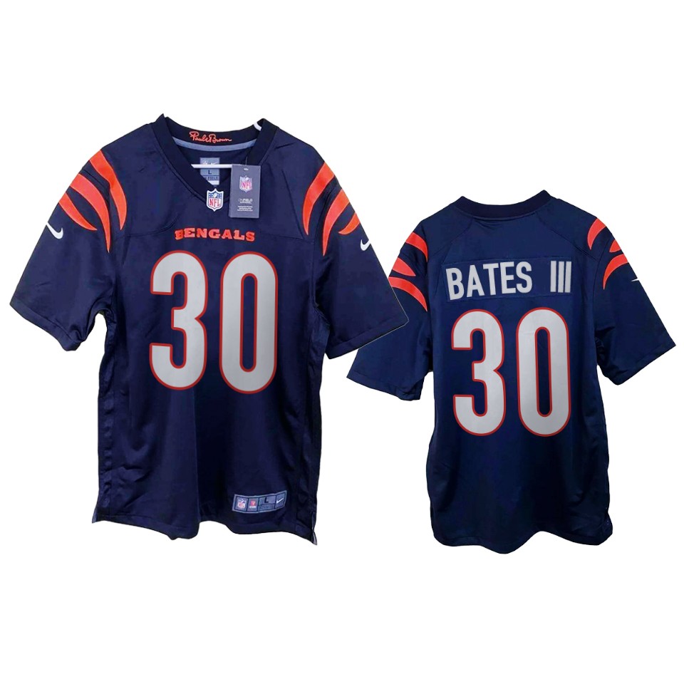 men's bengals jessie bates iii navy 2021 game jersey