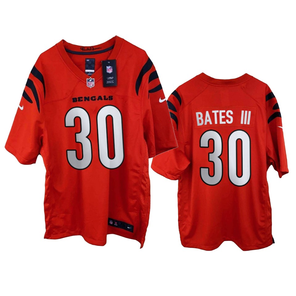 men's bengals jessie bates iii orange 2021 game jersey