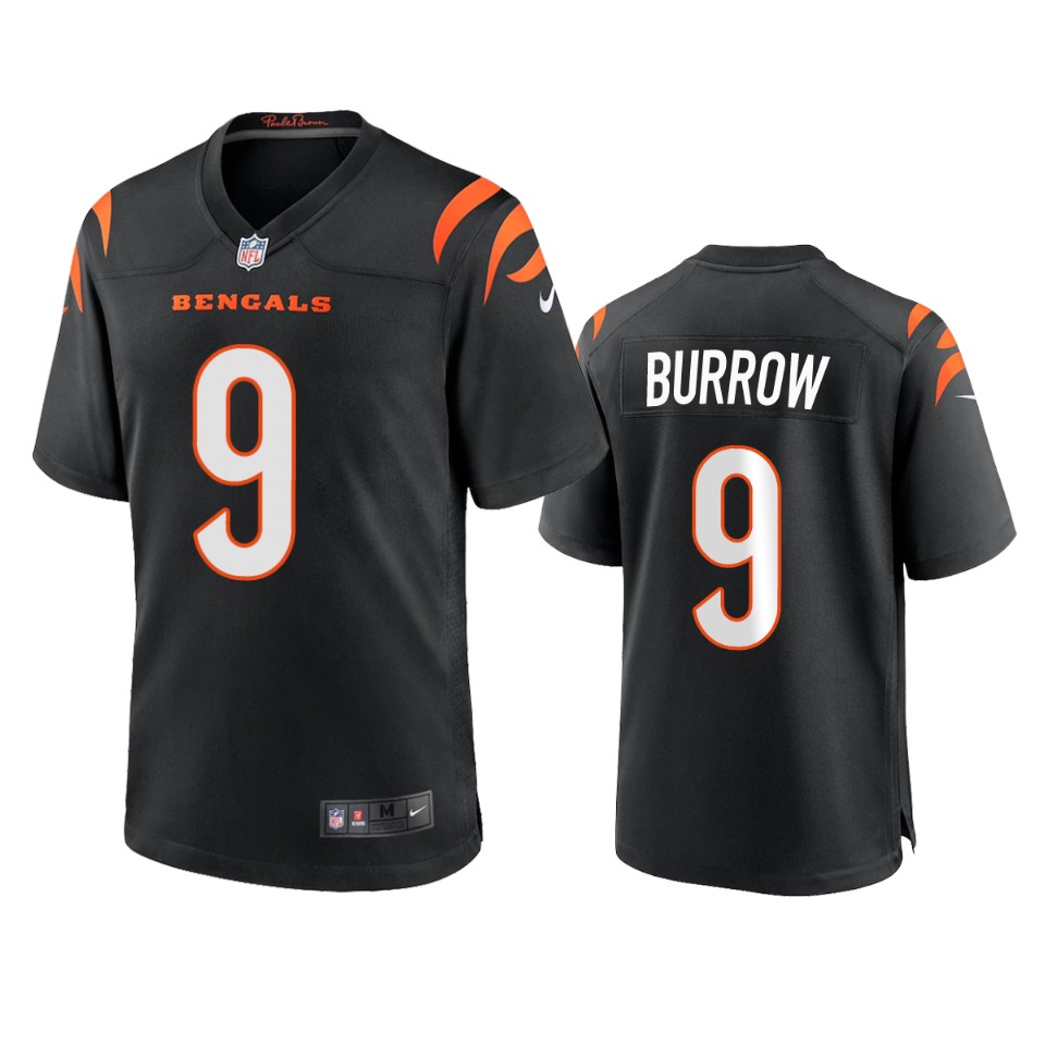 men's bengals joe burrow black 2021 game jersey