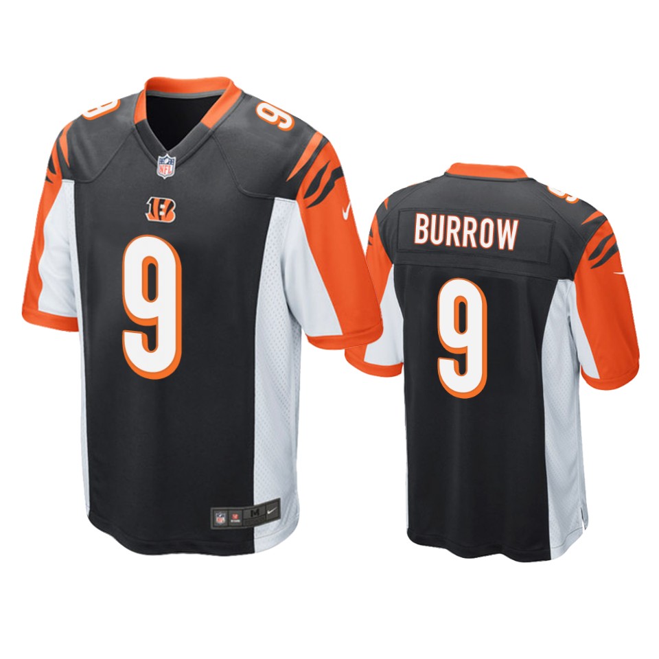 men's bengals joe burrow black game jersey
