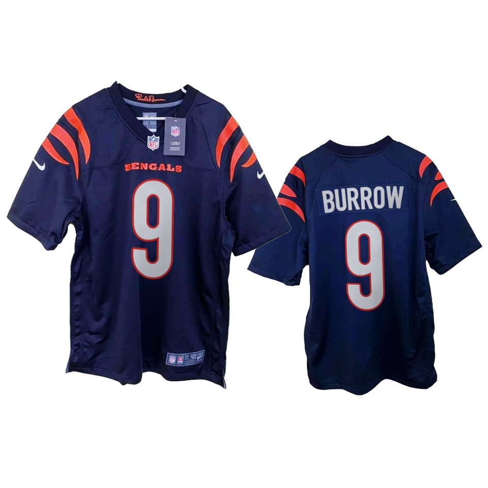 men's bengals joe burrow navy 2021 game jersey