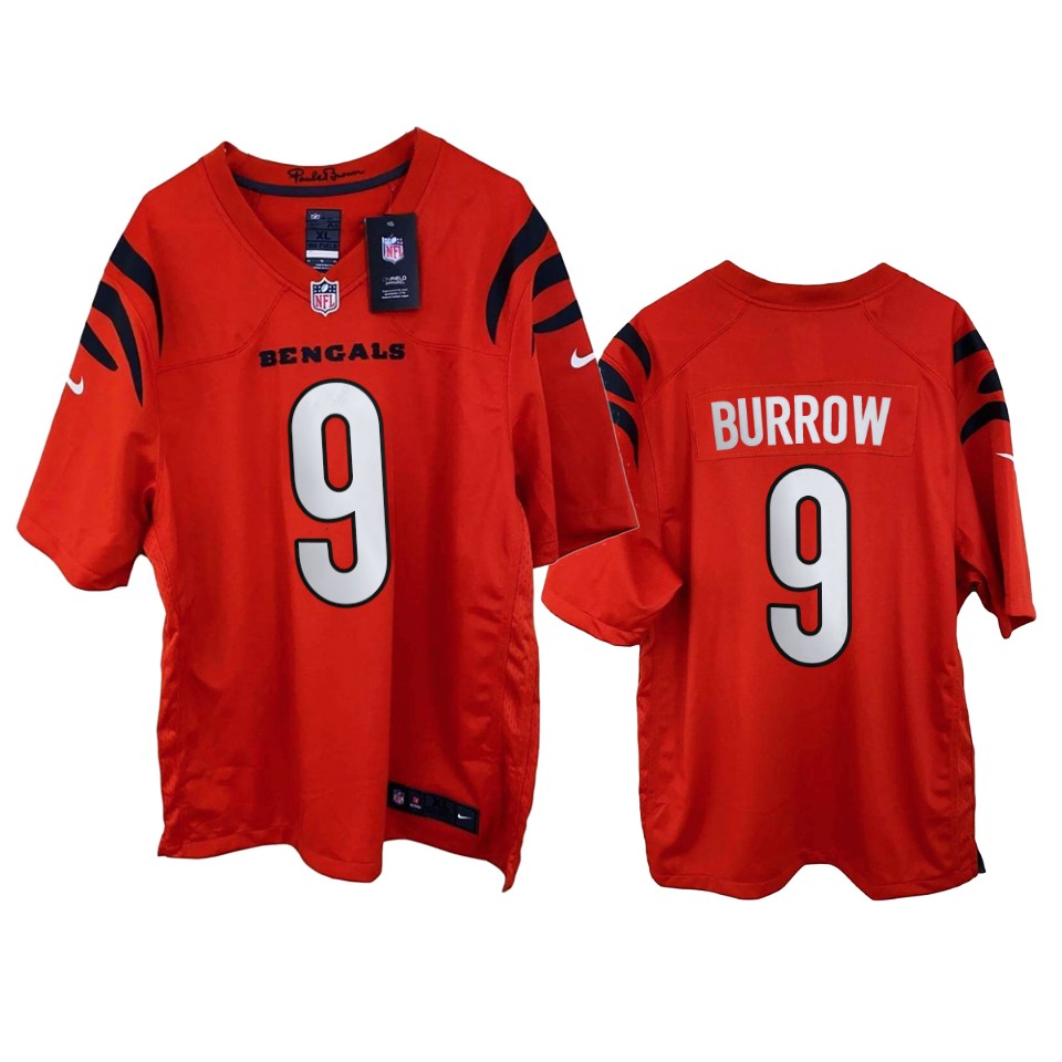 men's bengals joe burrow orange 2021 game jersey