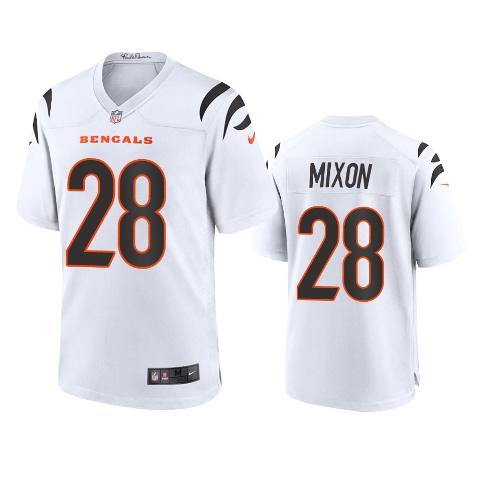 men's bengals joe mixon white 2021 game jersey
