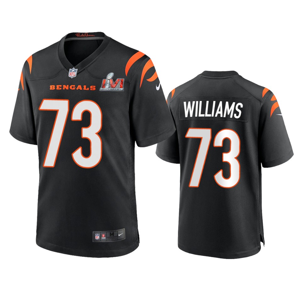 men's bengals jonah williams black super bowl lvi game jersey