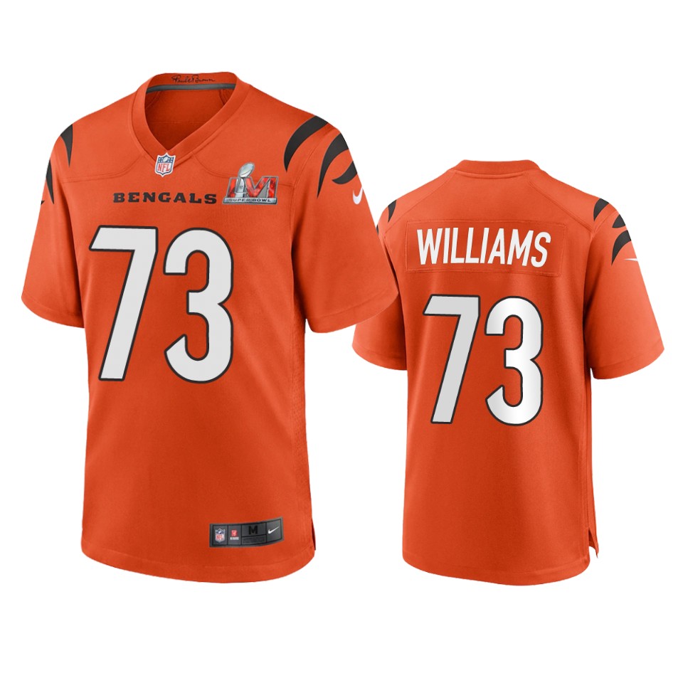 men's bengals jonah williams orange super bowl lvi game jersey