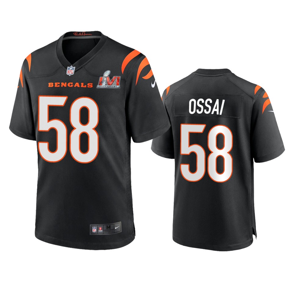 men's bengals joseph ossai black super bowl lvi game jersey