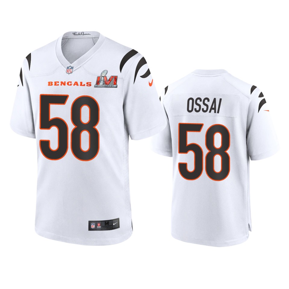 men's bengals joseph ossai white super bowl lvi game jersey