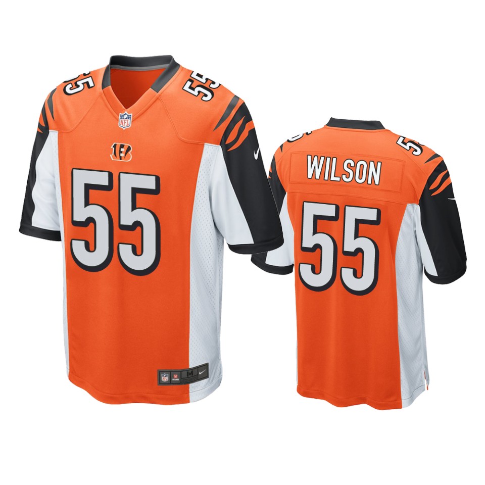 men's bengals logan wilson orange game jersey