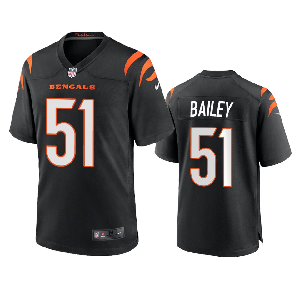 men's bengals markus bailey black 2021 game jersey