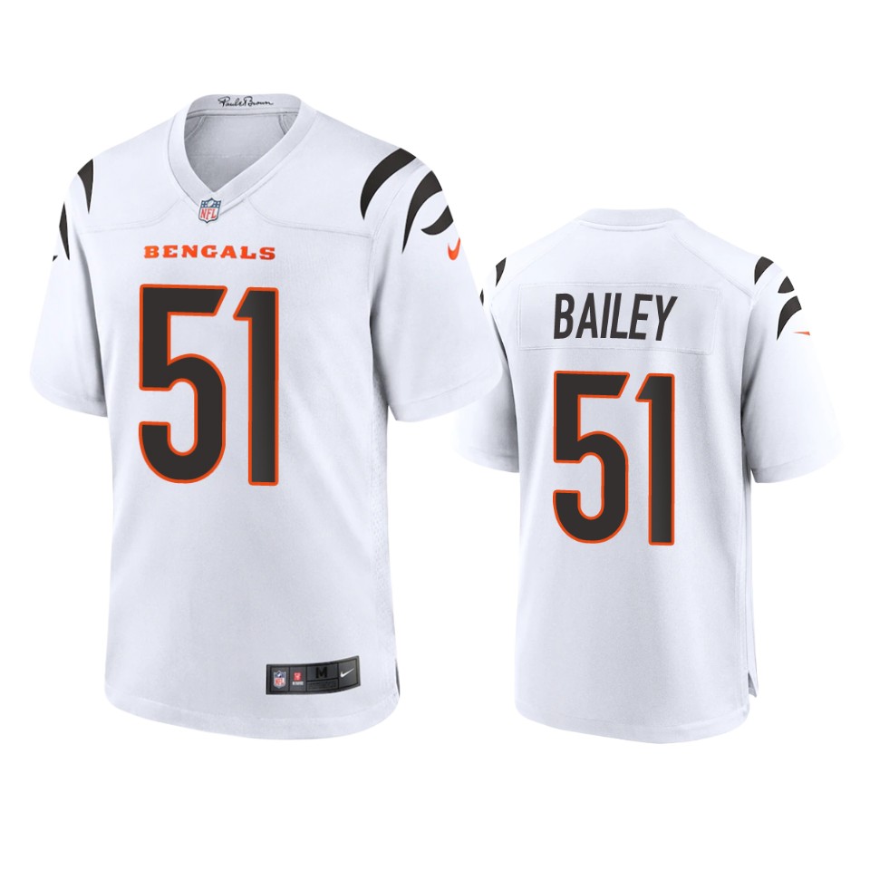 men's bengals markus bailey white 2021 game jersey