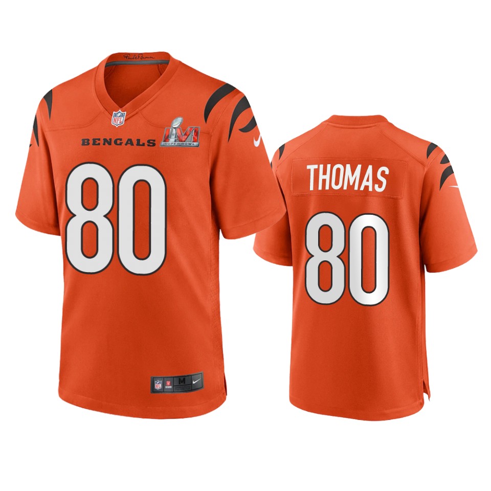 men's bengals mike thomas orange super bowl lvi game jersey