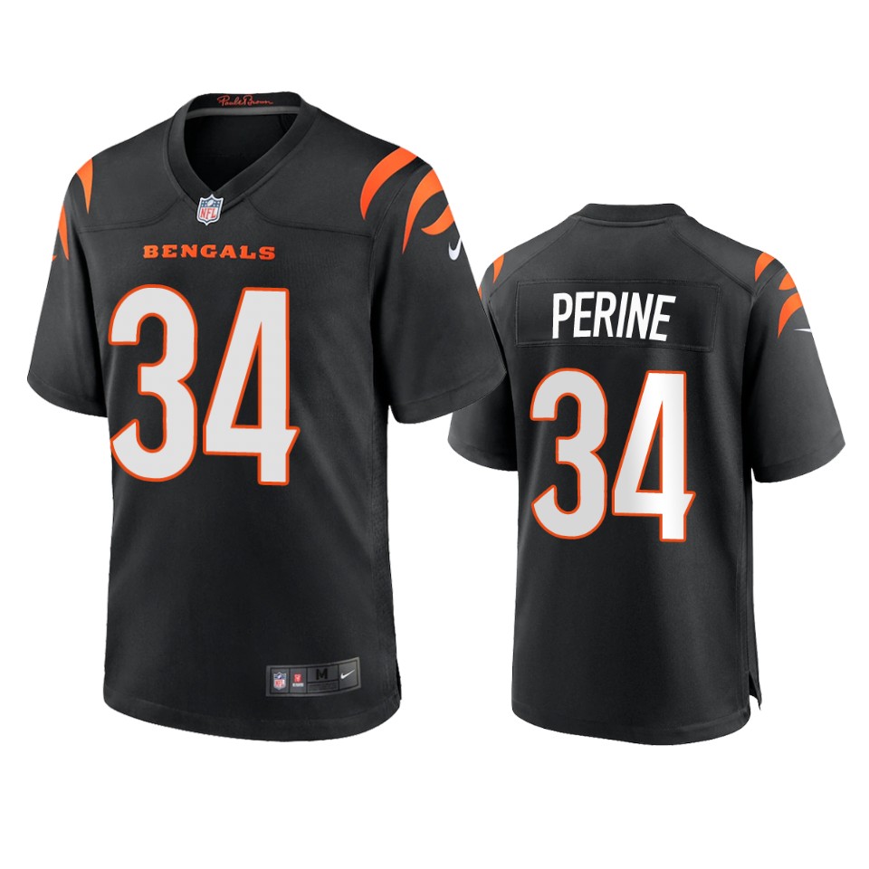 men's bengals samaje perine black 2021 game jersey