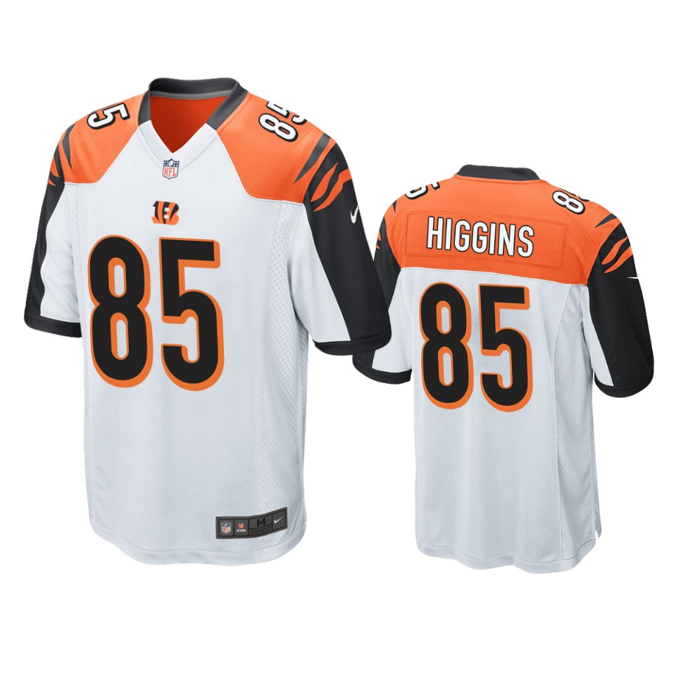 men's bengals tee higgins white game jersey
