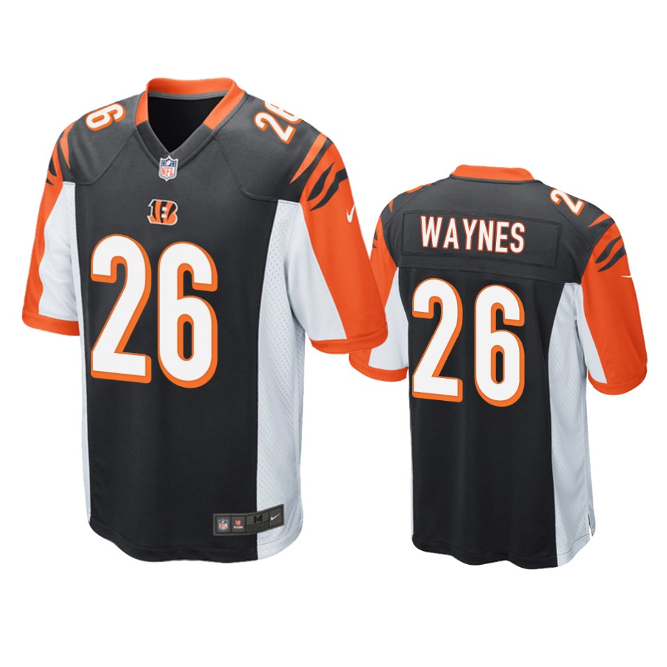 men's bengals trae waynes black game jersey