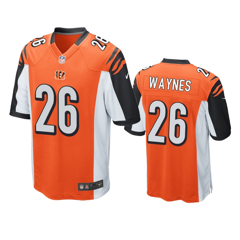 men's bengals trae waynes orange game jersey