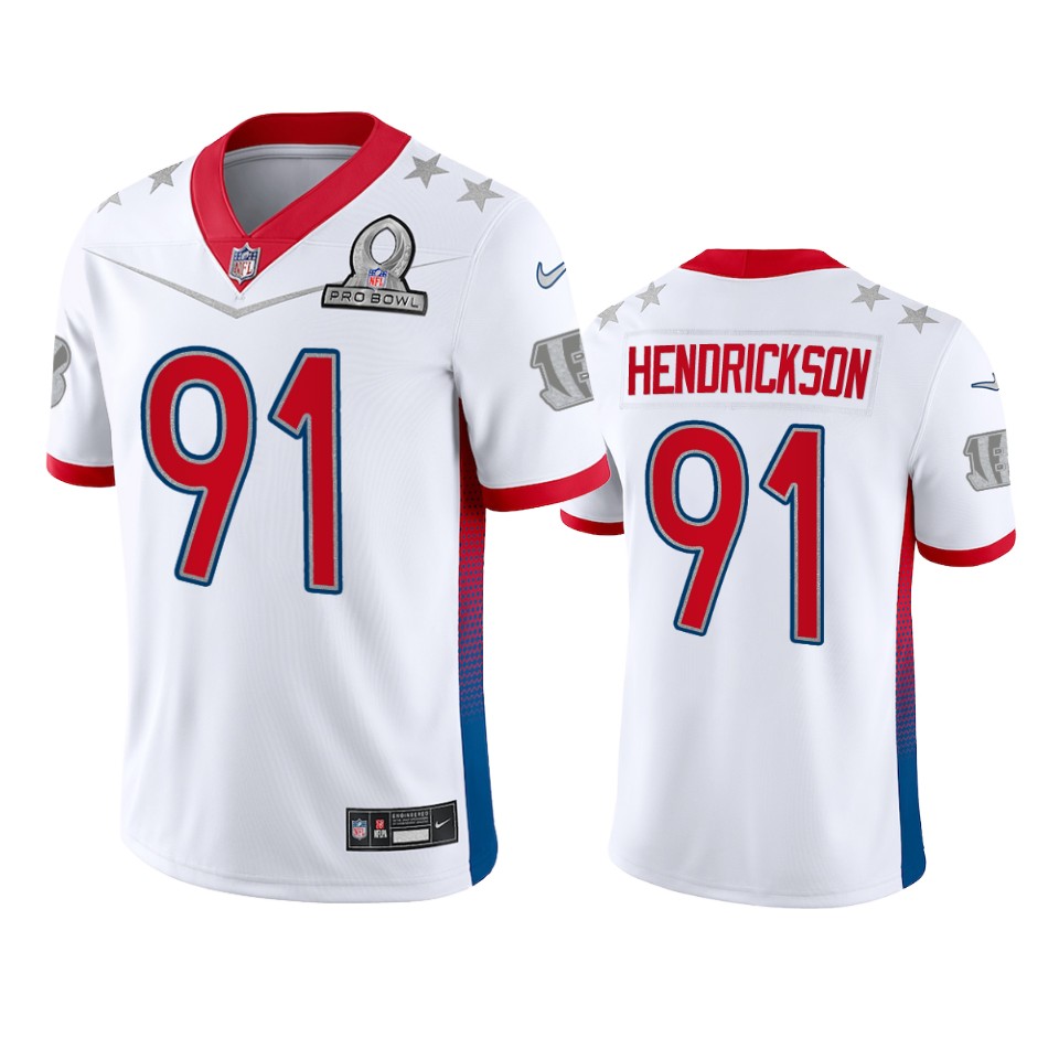 men's bengals trey hendrickson white game 2022 afc pro bowl jersey
