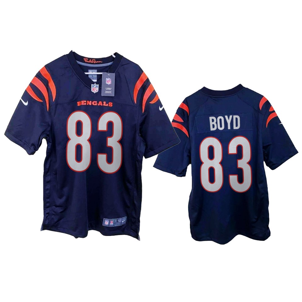 men's bengals tyler boyd navy 2021 game jersey
