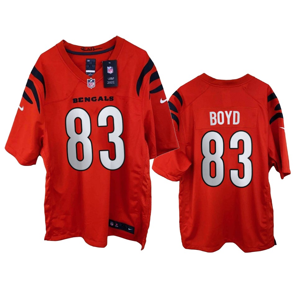 men's bengals tyler boyd orange 2021 game jersey