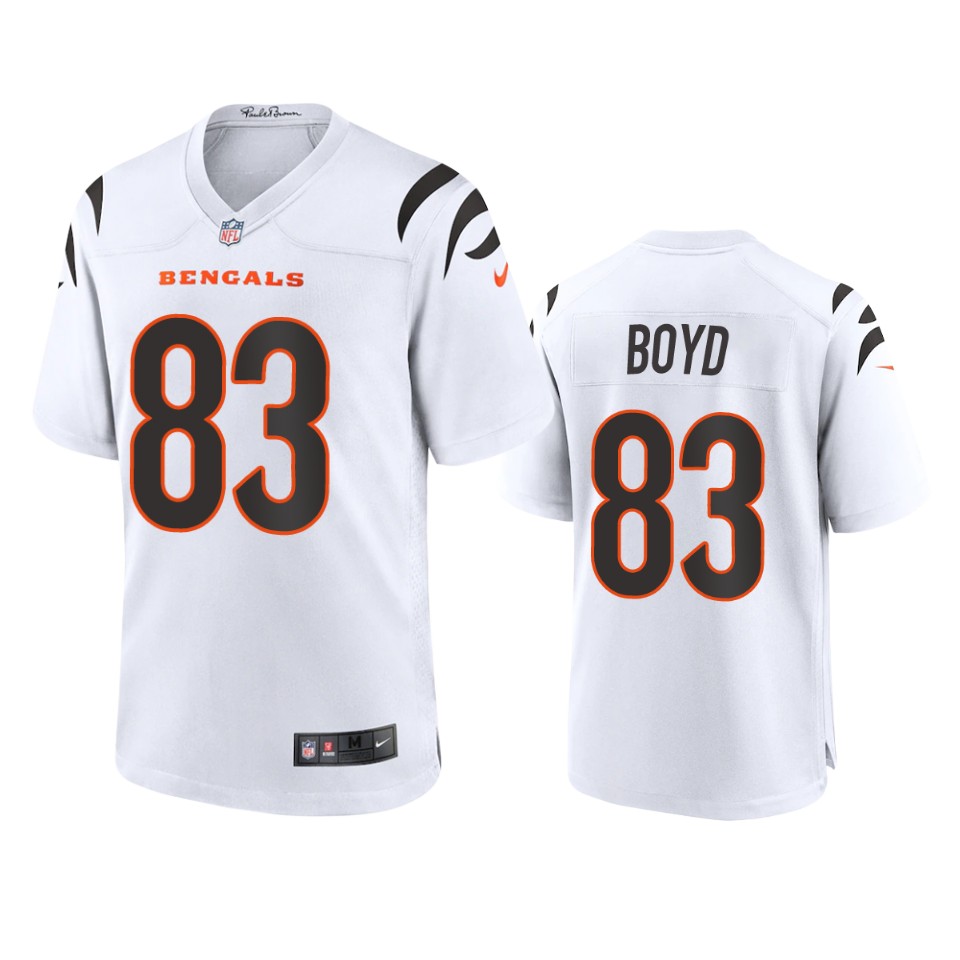 men's bengals tyler boyd white 2021 game jersey