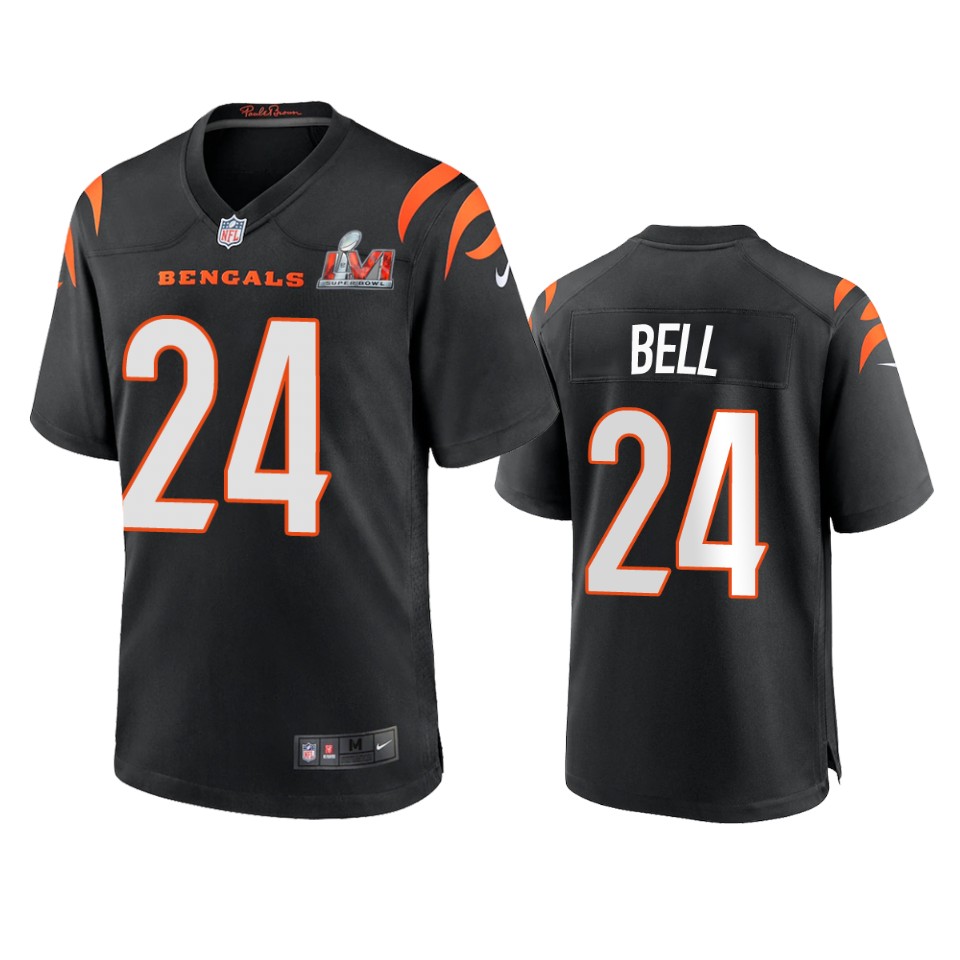 men's bengals vonn bell black super bowl lvi game jersey