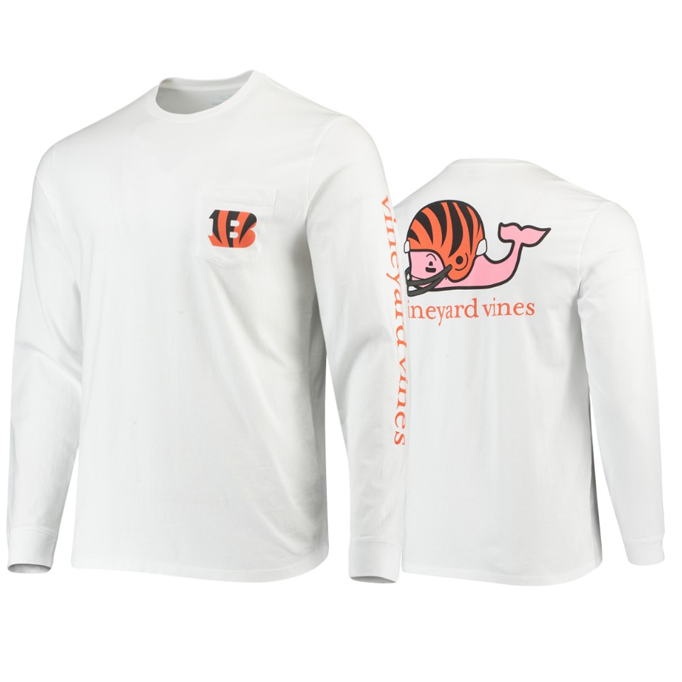 men's bengals white whale helmet long sleeve t shirt