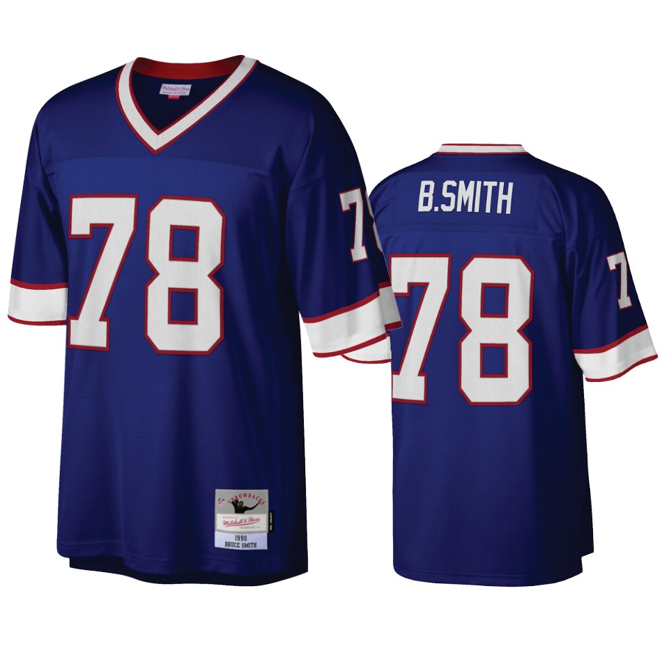men's bills bruce smith royal legacy replica jersey