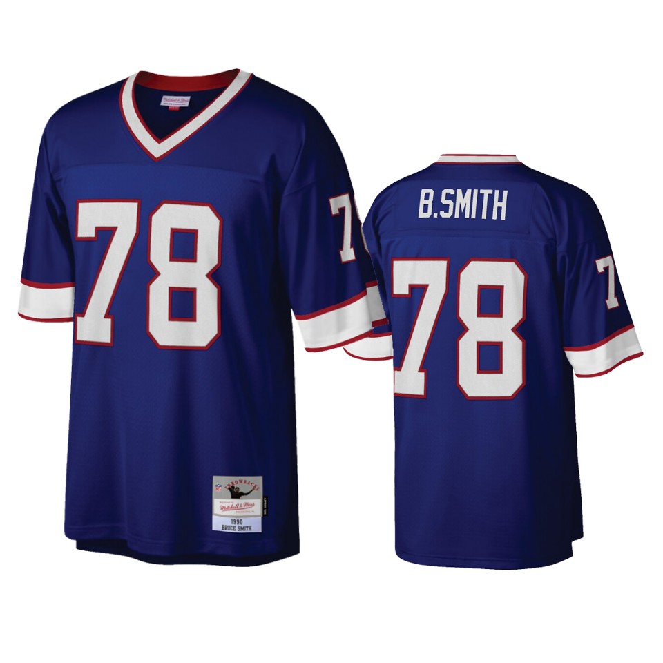 men's bills bruce smith royal retired player jersey