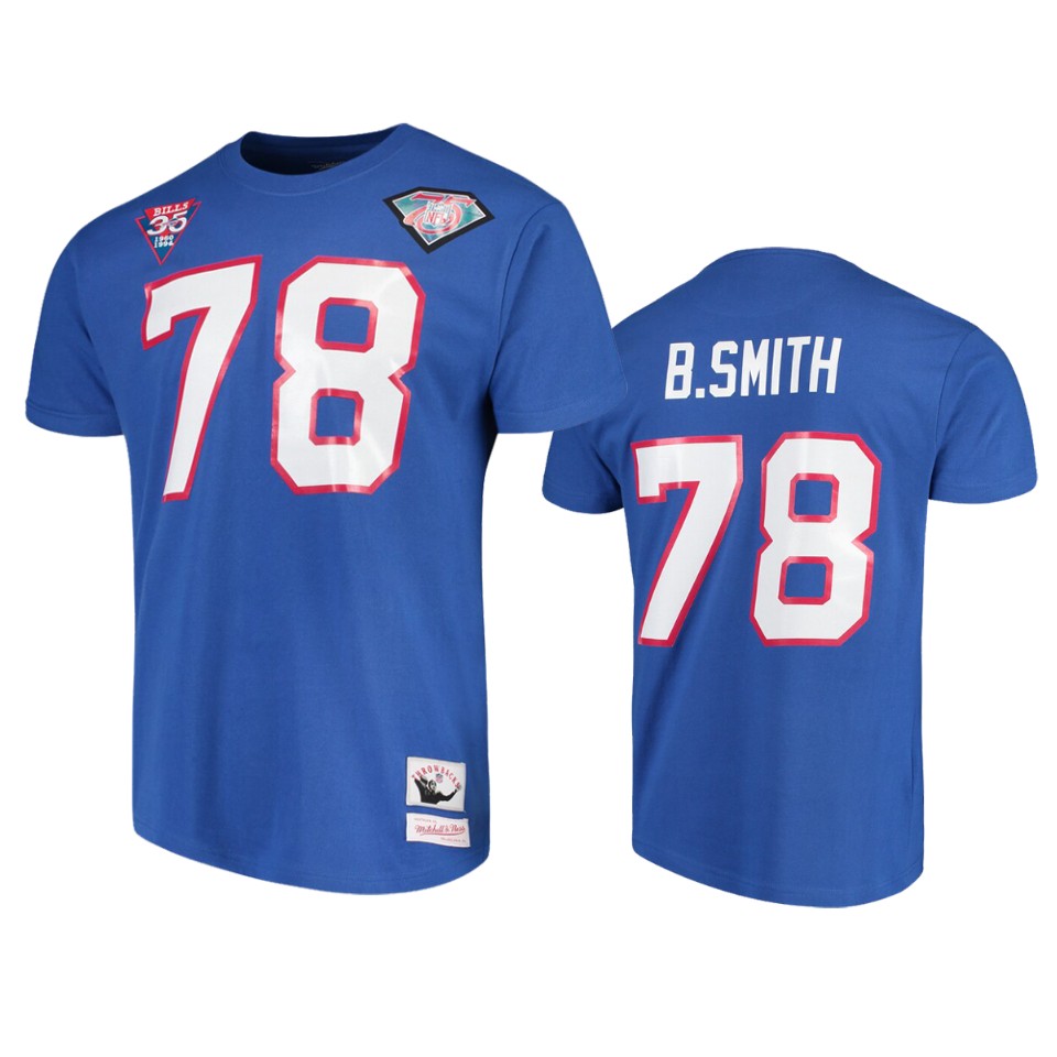 men's bills bruce smith royal retired player t shirt