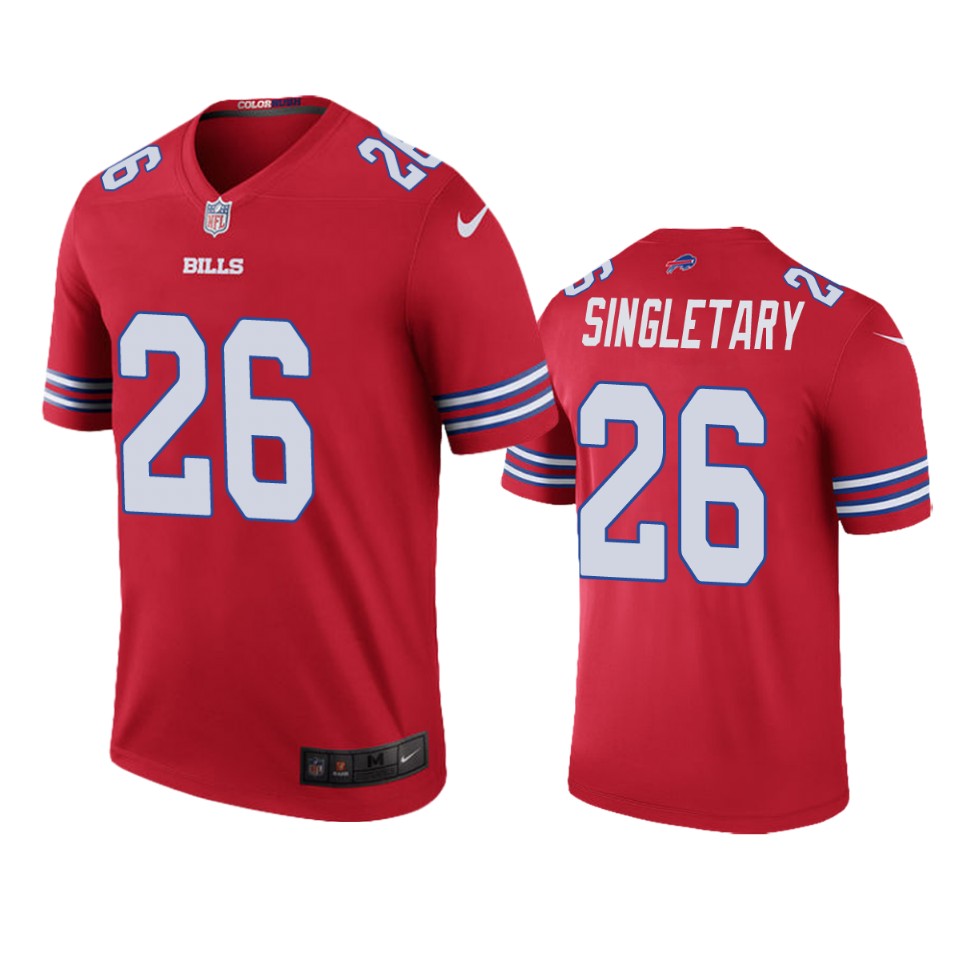 men's bills devin singletary red color rush legend jersey
