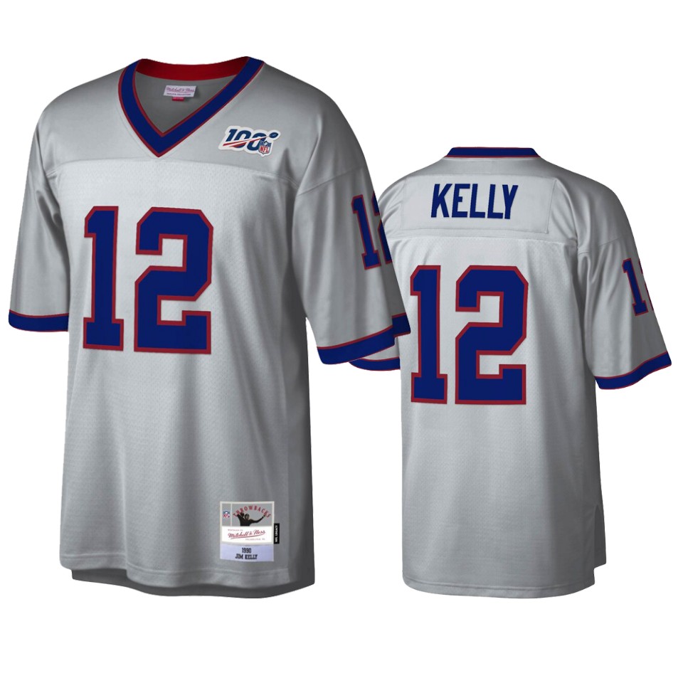 men's bills jim kelly platinum legacy nfl 100 jersey