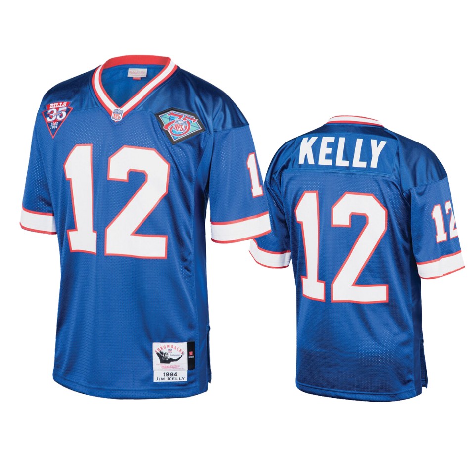 men's bills jim kelly royal throwback 1994 authentic jersey