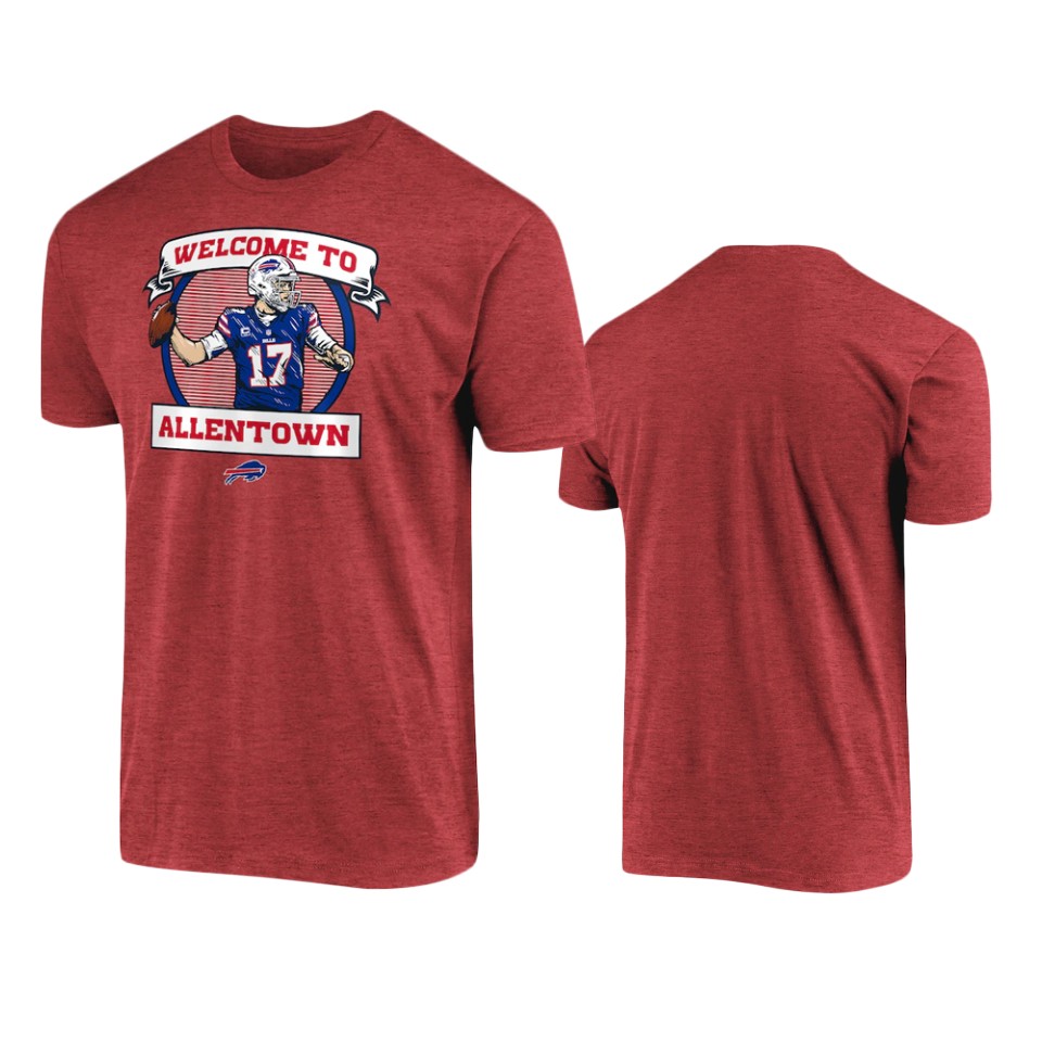 men's bills josh allen red welcome to allentown t shirt
