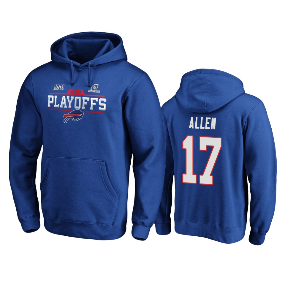 men's bills josh allen royal 2019 nfl playoffs chip shot pullover hoodie