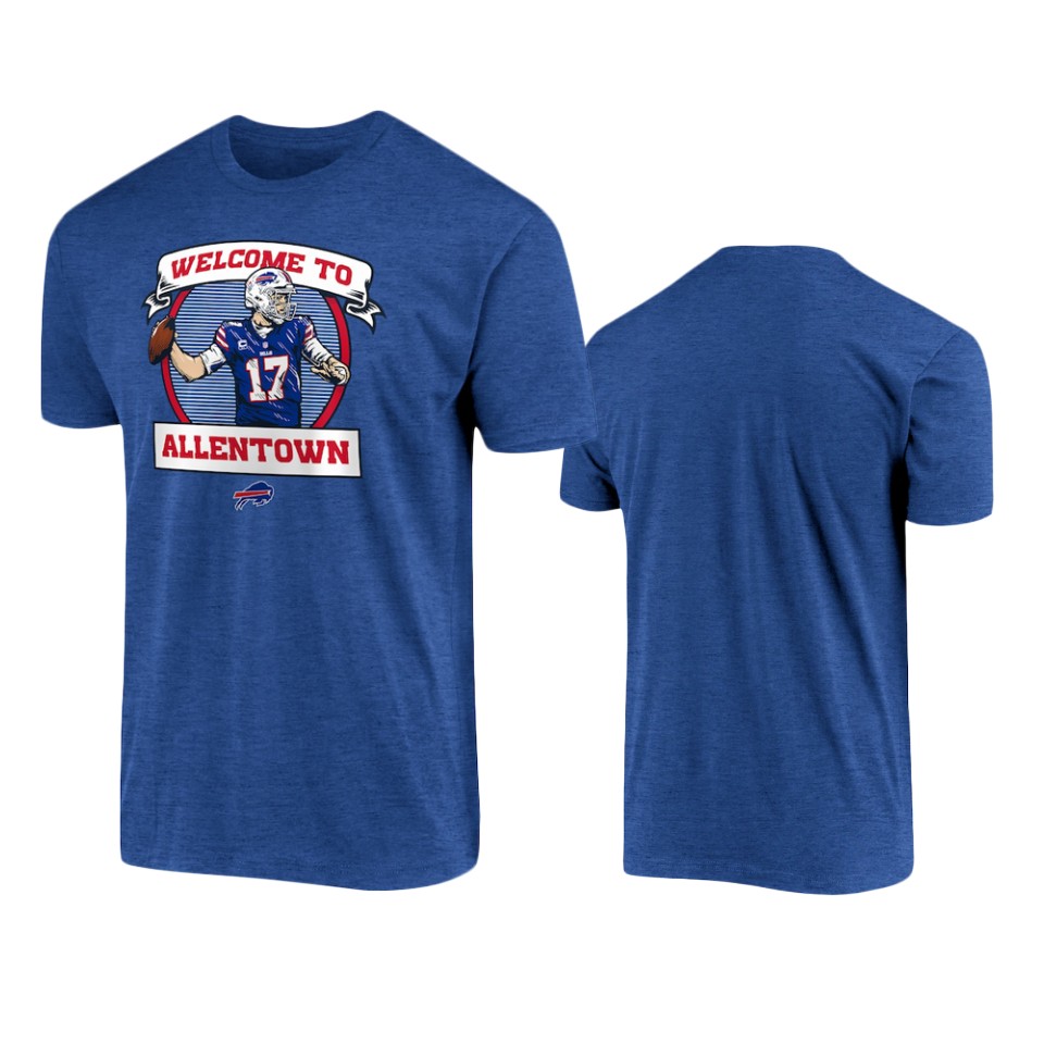 men's bills josh allen royal welcome to allentown t shirt