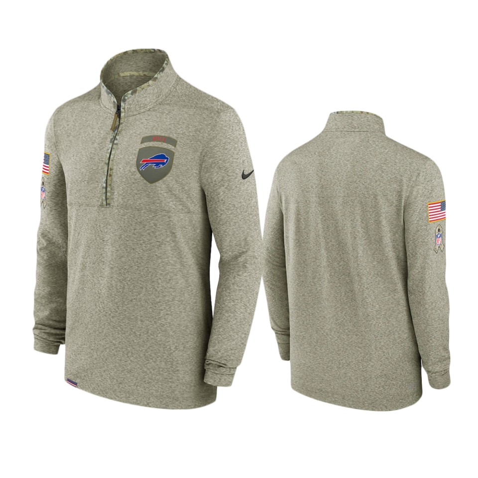 men's bills olive 2022 salute to service shield quarter zip jacket