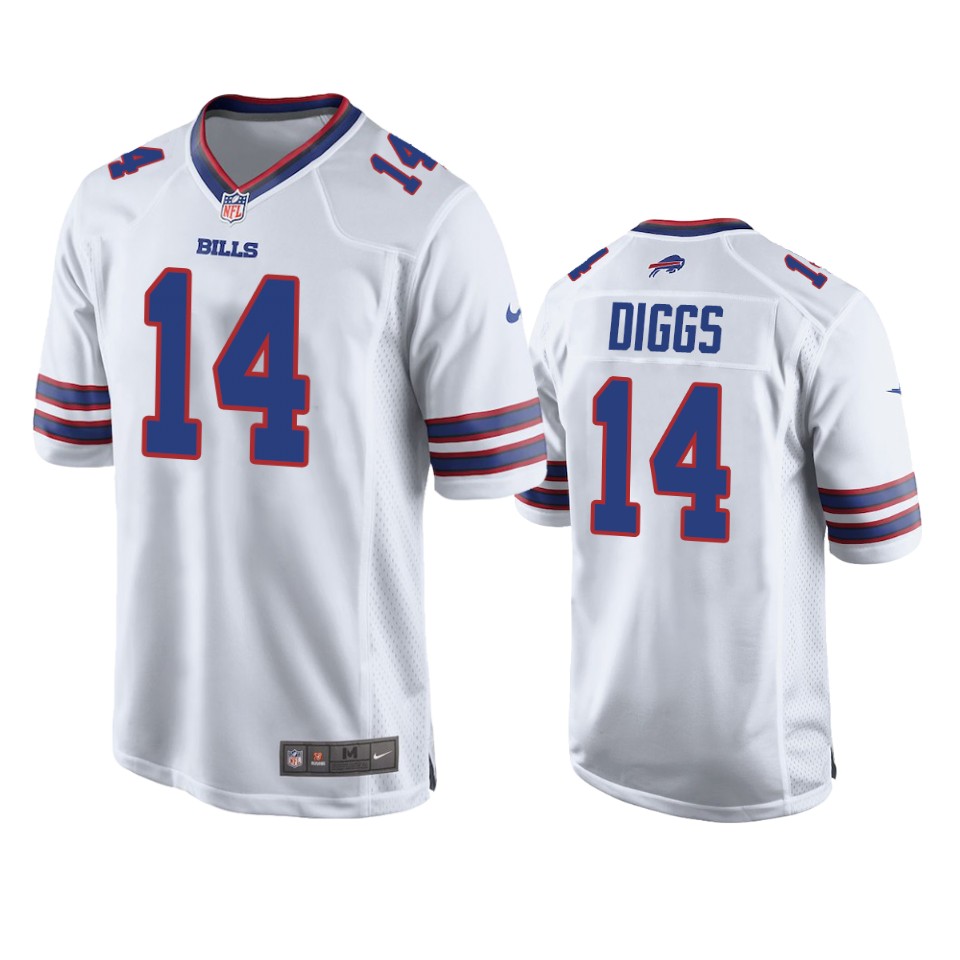 men's bills stefon diggs white game jersey