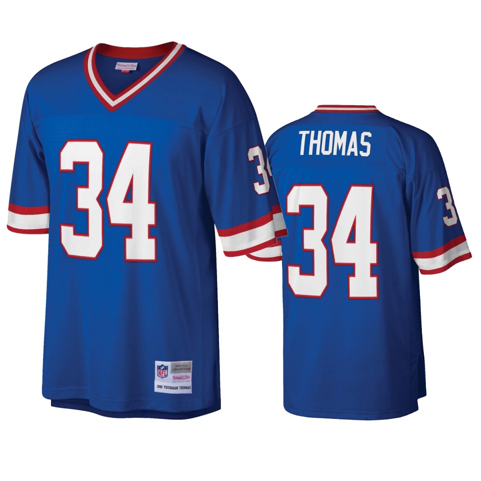 men's bills thurman thomas royal legacy replica jersey