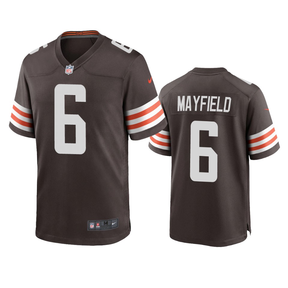 men's browns baker mayfield brown 2020 game jersey