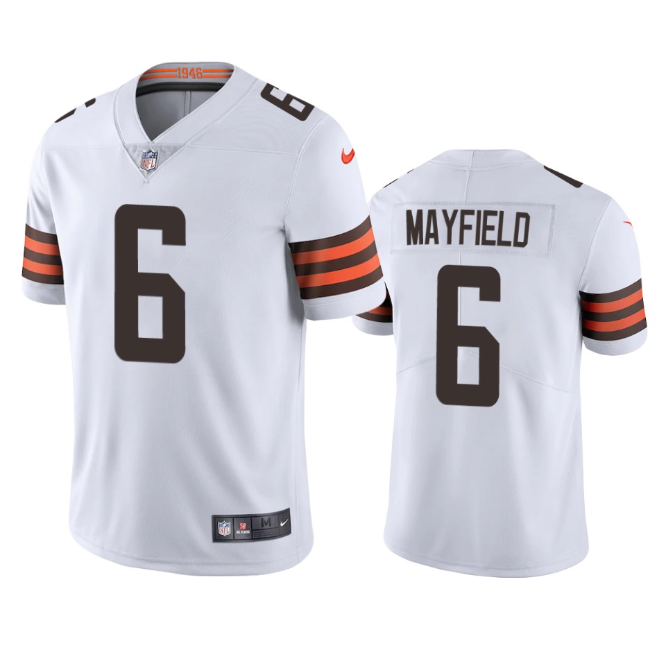 men's browns baker mayfield white 2020 vapor limited jersey