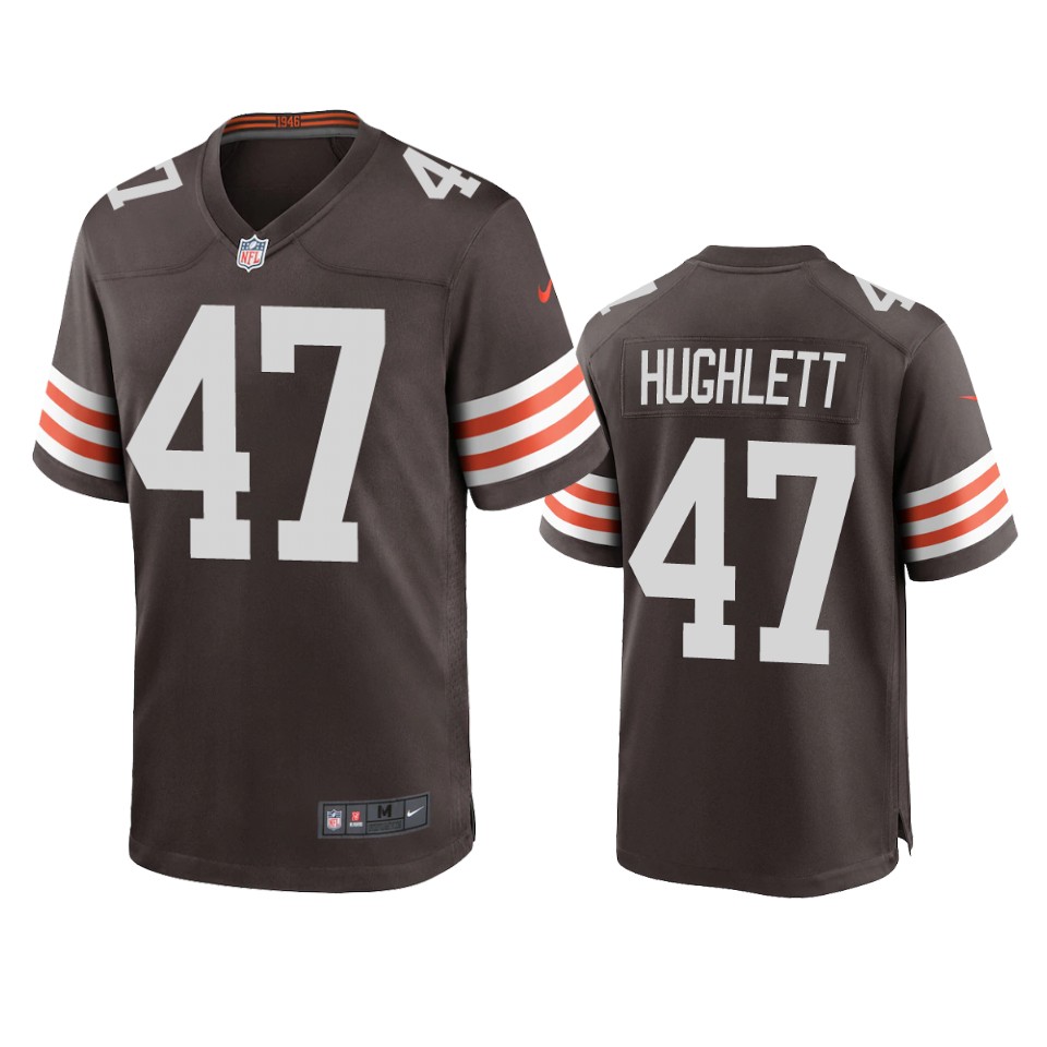 men's browns charley hughlett brown 2020 game jersey