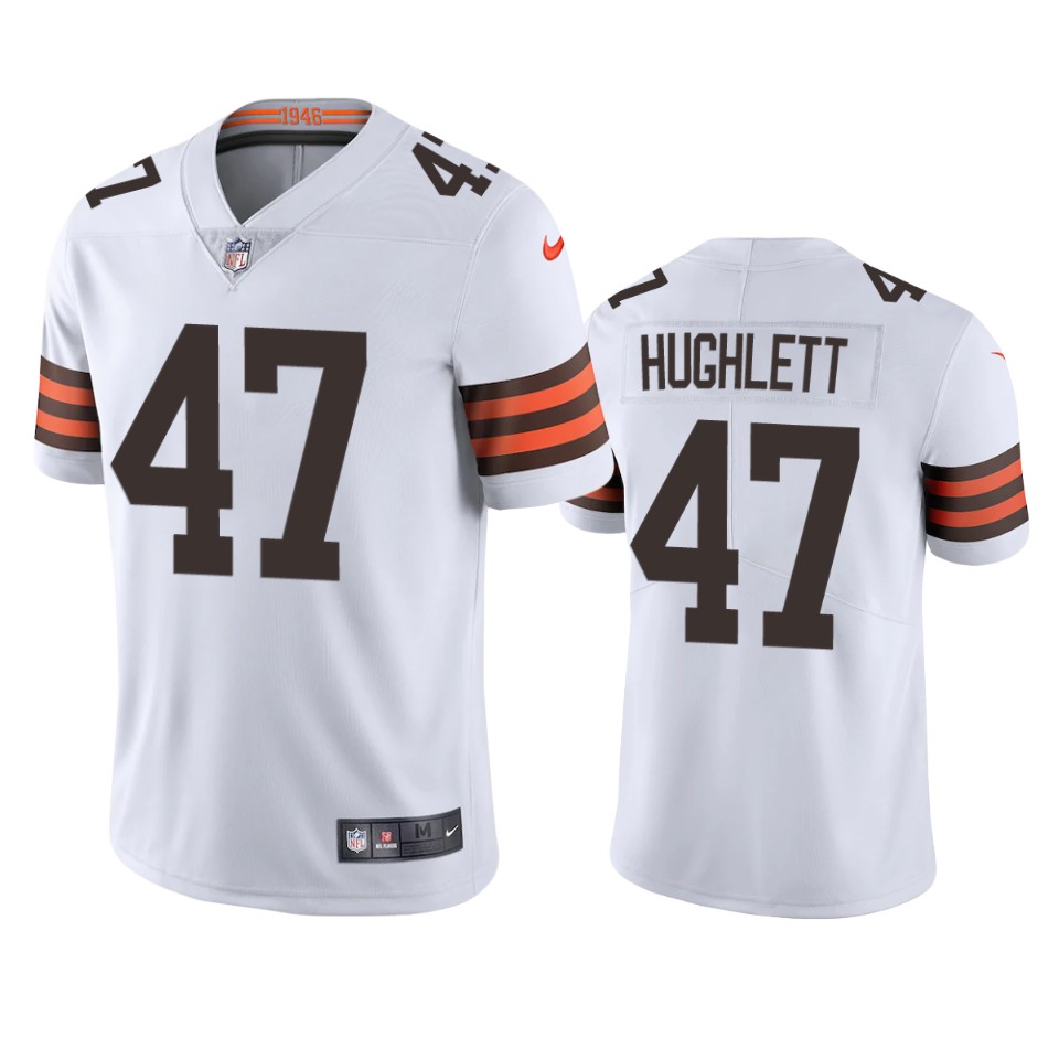 men's browns charley hughlett white 2020 vapor limited jersey