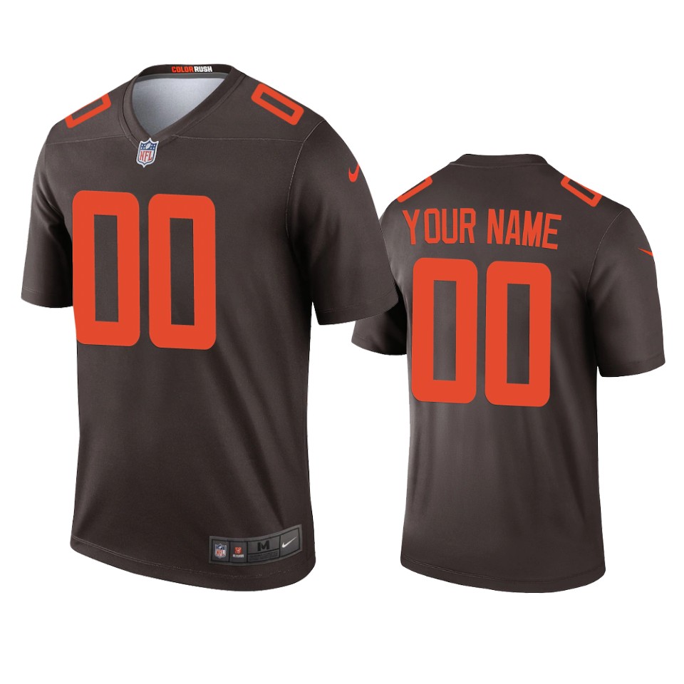 men's browns custom brown 2020 alternate legend jersey