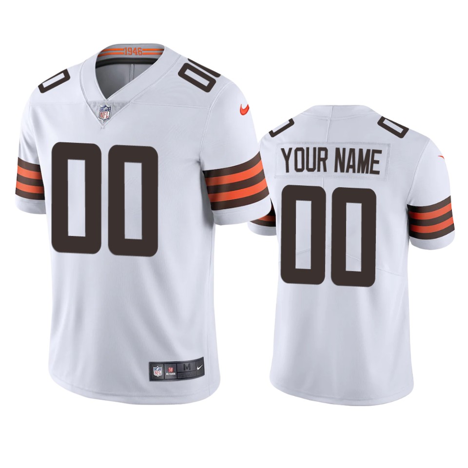 men's browns custom white 2020 vapor limited jersey