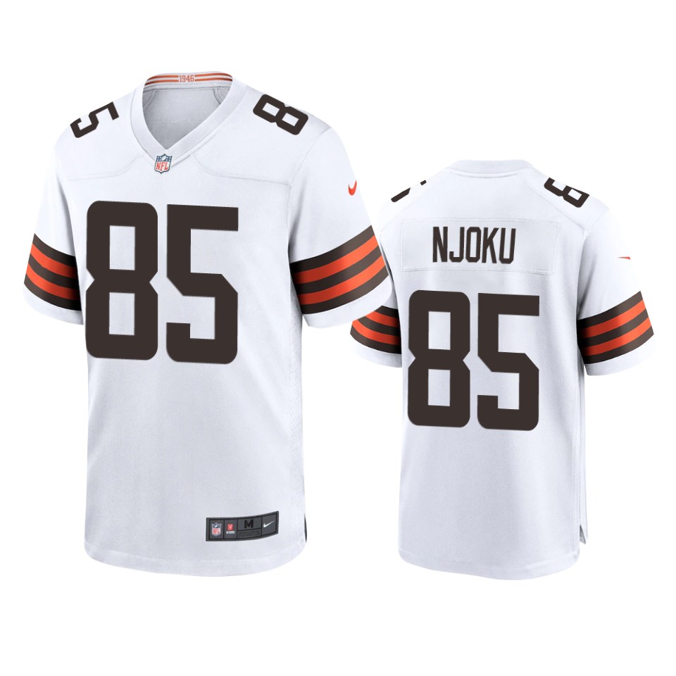 men's browns david njoku white 2020 game jersey